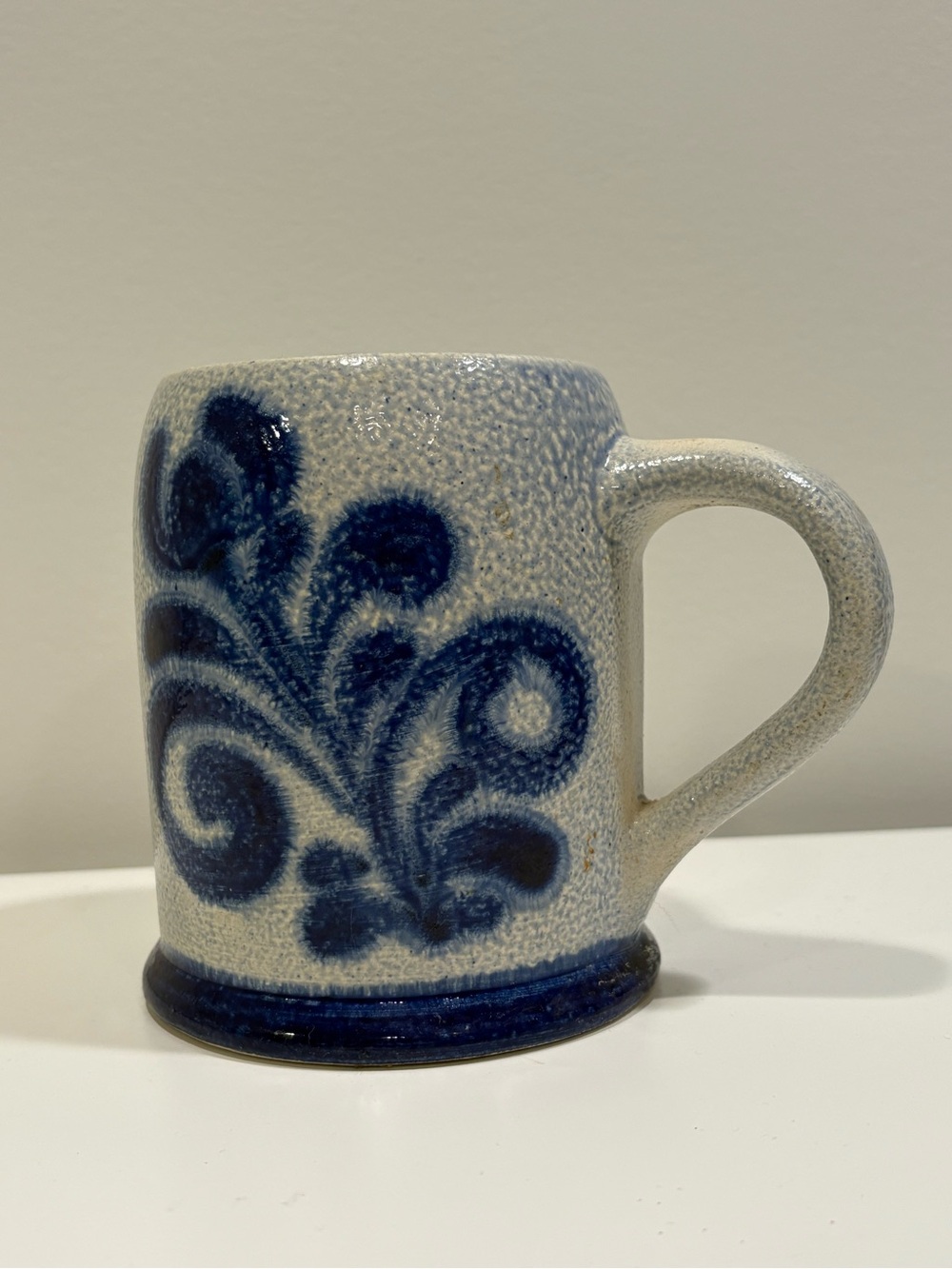 West Germany Vintage Salt Glazed Blue Mug Stein